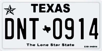 TX license plate DNT0914