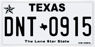 TX license plate DNT0915