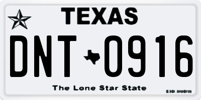 TX license plate DNT0916