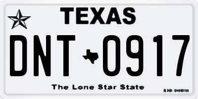 TX license plate DNT0917