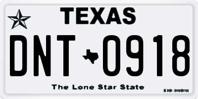 TX license plate DNT0918