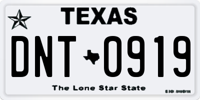 TX license plate DNT0919
