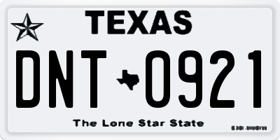 TX license plate DNT0921