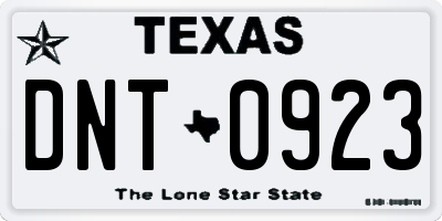 TX license plate DNT0923