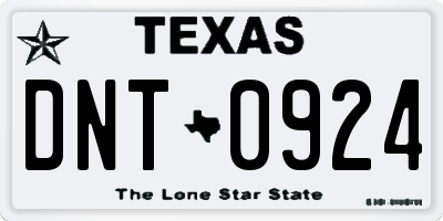 TX license plate DNT0924