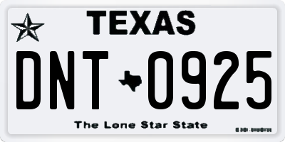 TX license plate DNT0925