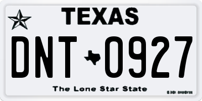 TX license plate DNT0927
