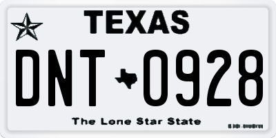 TX license plate DNT0928