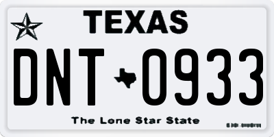 TX license plate DNT0933