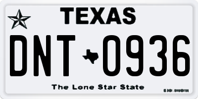 TX license plate DNT0936