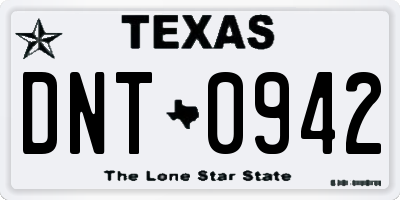 TX license plate DNT0942