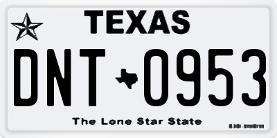 TX license plate DNT0953
