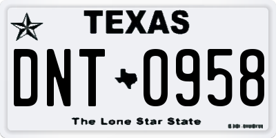 TX license plate DNT0958