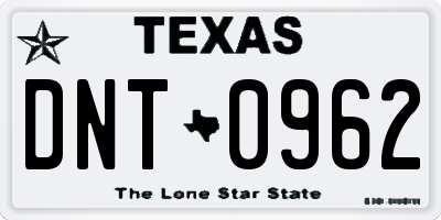 TX license plate DNT0962