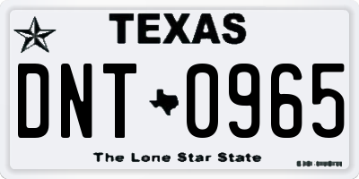 TX license plate DNT0965