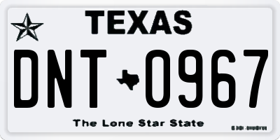 TX license plate DNT0967