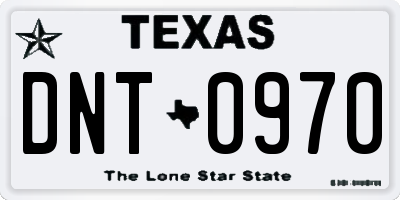 TX license plate DNT0970