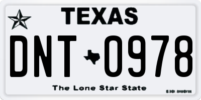 TX license plate DNT0978