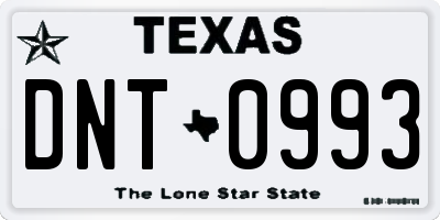 TX license plate DNT0993