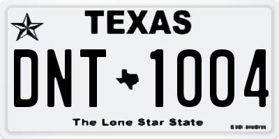 TX license plate DNT1004
