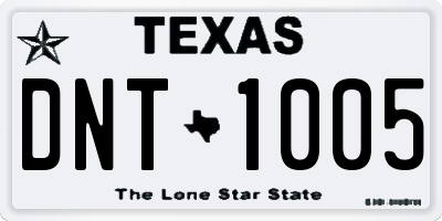 TX license plate DNT1005