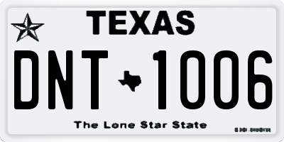 TX license plate DNT1006
