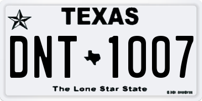 TX license plate DNT1007