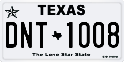 TX license plate DNT1008