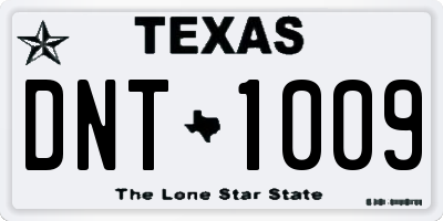 TX license plate DNT1009