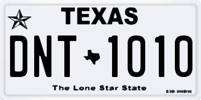 TX license plate DNT1010