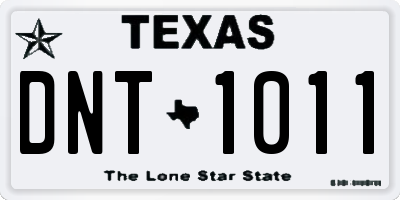 TX license plate DNT1011