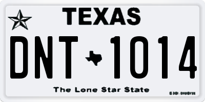 TX license plate DNT1014