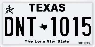 TX license plate DNT1015