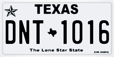 TX license plate DNT1016