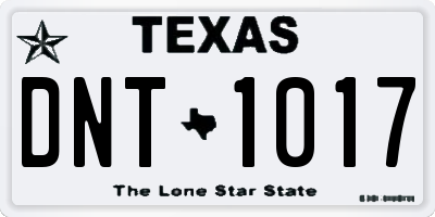TX license plate DNT1017