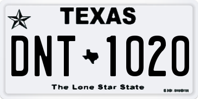 TX license plate DNT1020