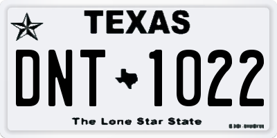 TX license plate DNT1022