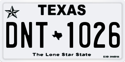 TX license plate DNT1026