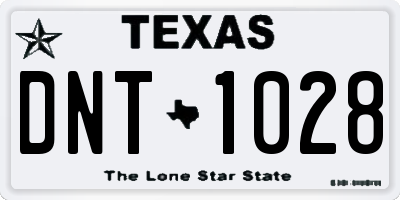 TX license plate DNT1028
