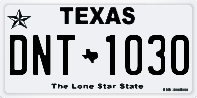 TX license plate DNT1030