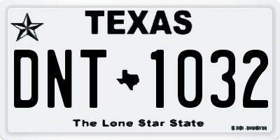 TX license plate DNT1032