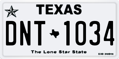 TX license plate DNT1034