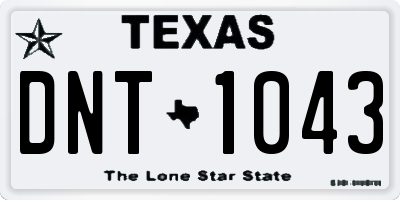 TX license plate DNT1043