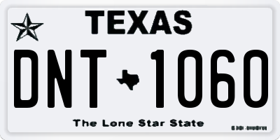 TX license plate DNT1060
