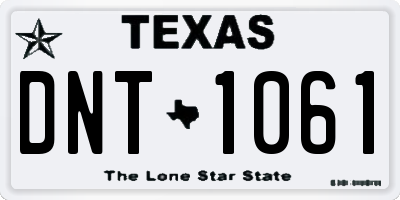 TX license plate DNT1061