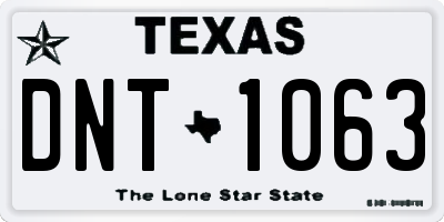 TX license plate DNT1063