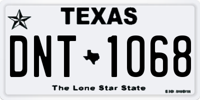 TX license plate DNT1068