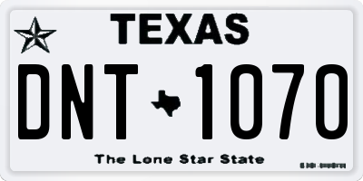 TX license plate DNT1070