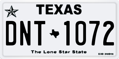TX license plate DNT1072