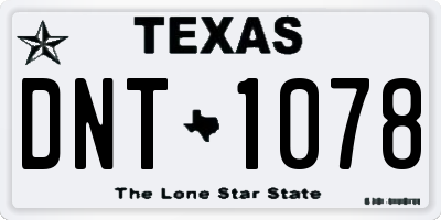 TX license plate DNT1078